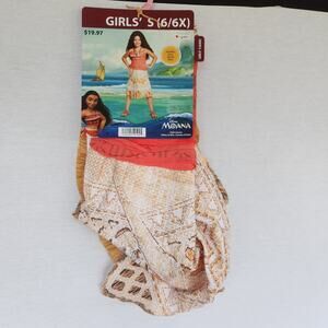Disney Moana Girls Costume SZ 6/6X Cosplay Dress Up Halloween Christmas 1 Piece